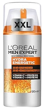 L'Oréal Men Expert Face Care for Men, Moisturising Cream with Guarana and Vitamin C, Hydra Energy Moisturiser 24H Anti-Fatigue XXL, 1 x 100 ml